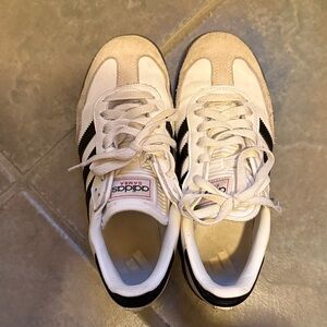 Adidas Samba White and Black Trainers